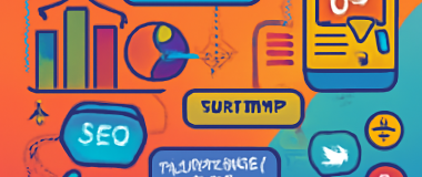 Desen ilustrativ al unei pisici negre care se joacă cu o minge roșie într-un parc verde, pe o zi însorită.
